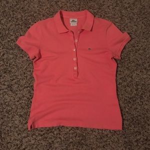 🌸Pink slim fit Lacoste polo.